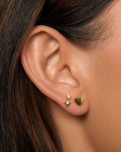 Heartbeat Gold Stud Earrings
