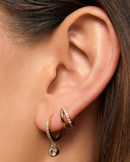 Rhodes Gold Earrings - Stone