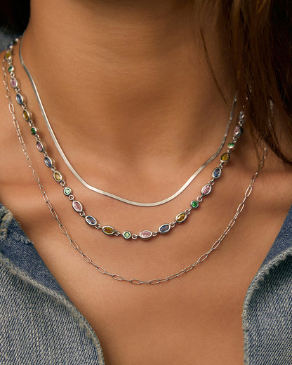 Isadora Silver Necklace - Multi
