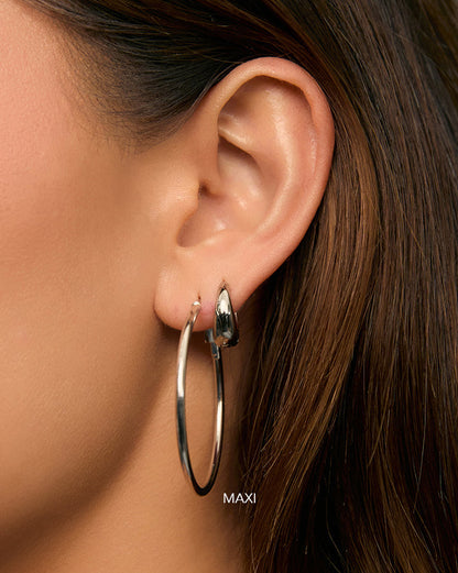 Maddy Silver Hoop Earrings