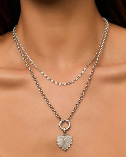 Circle Charm Necklace - Silver