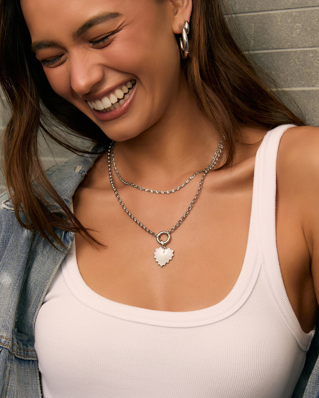 Evie Heart Charm - Silver
