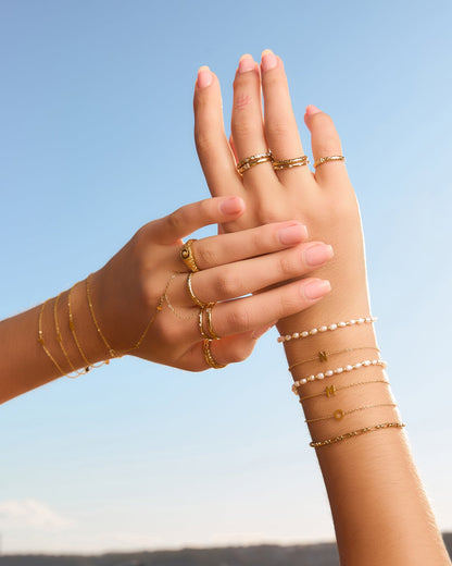 Mini Initial Gold Bracelet