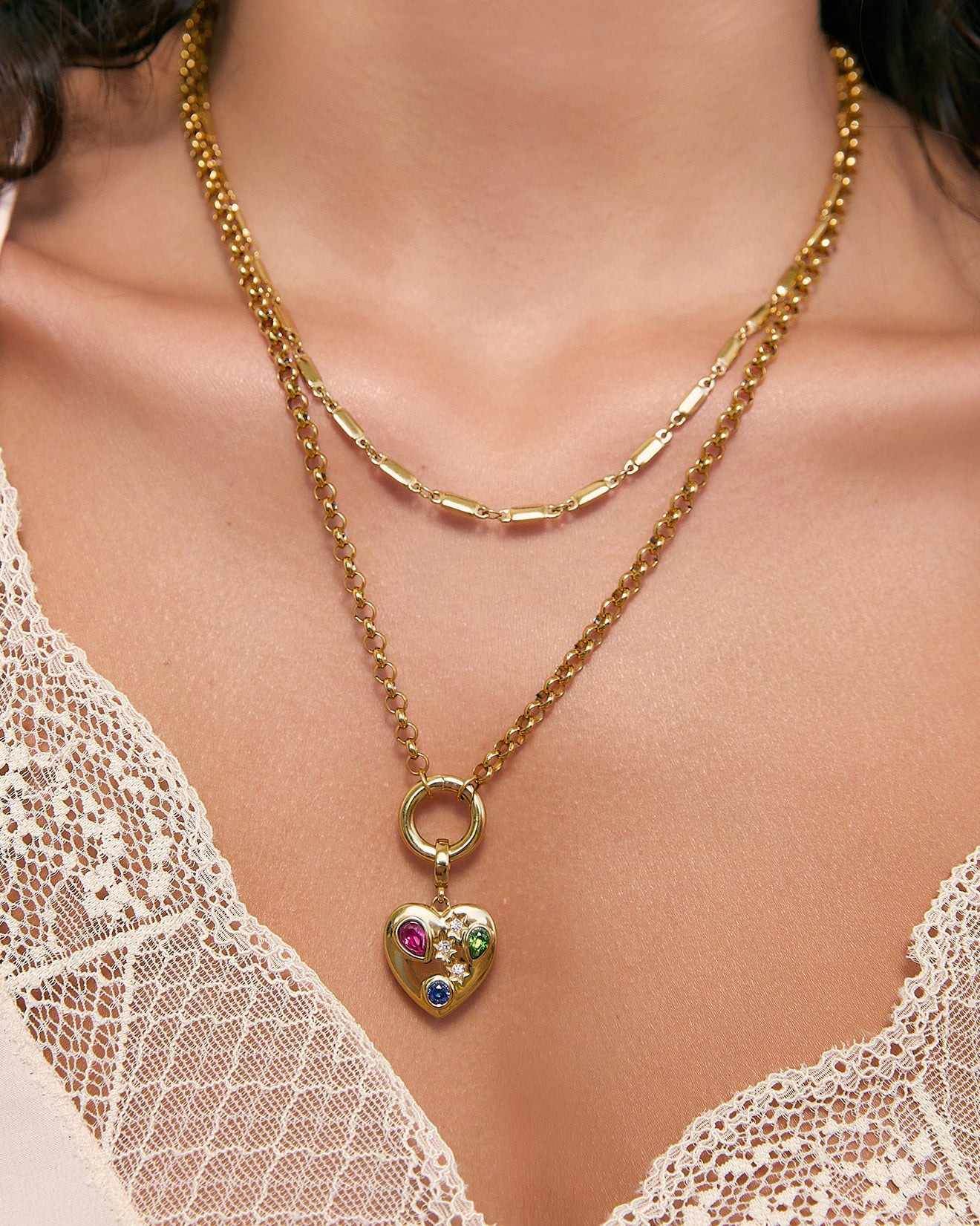 Circle Charm Necklace - Gold