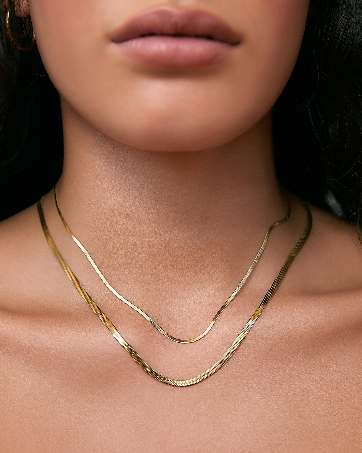 Snake Necklace Stack - Gold