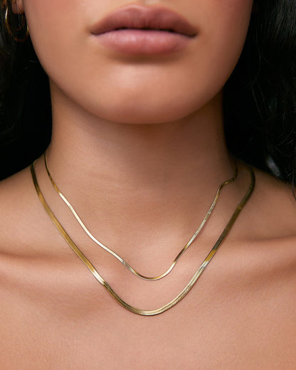 Snake Necklace Stack - Gold