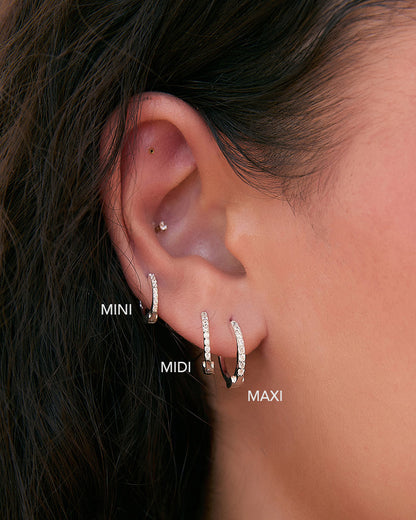 Tabitha Silver Huggie Earrings