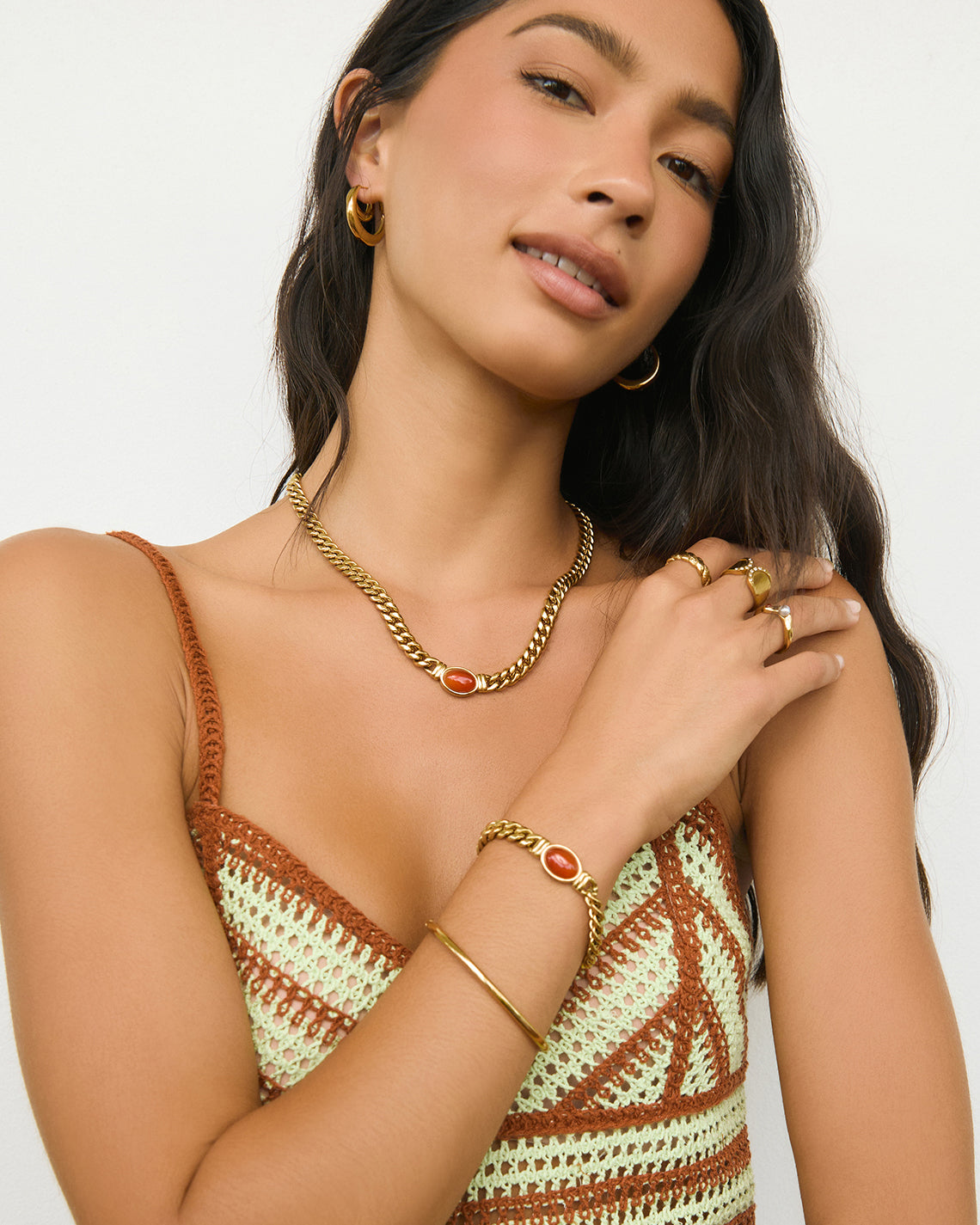 Odette Necklace - Red Agate