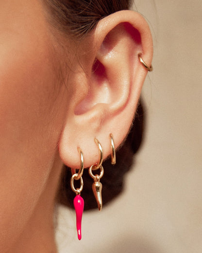 Cornicello Gold Single Charm Earring - Small