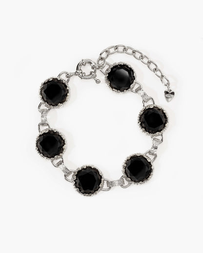 Midnight Quartz Bracelet in Silver