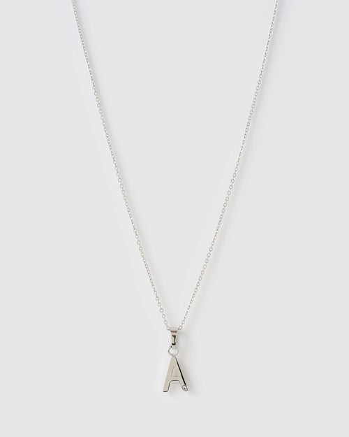 Initial Silver Charm Necklace