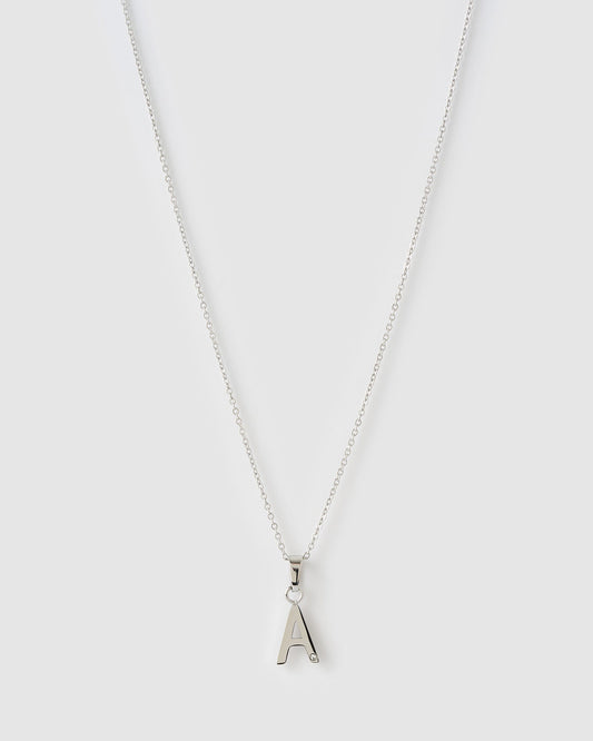 Initial Silver Charm Necklace
