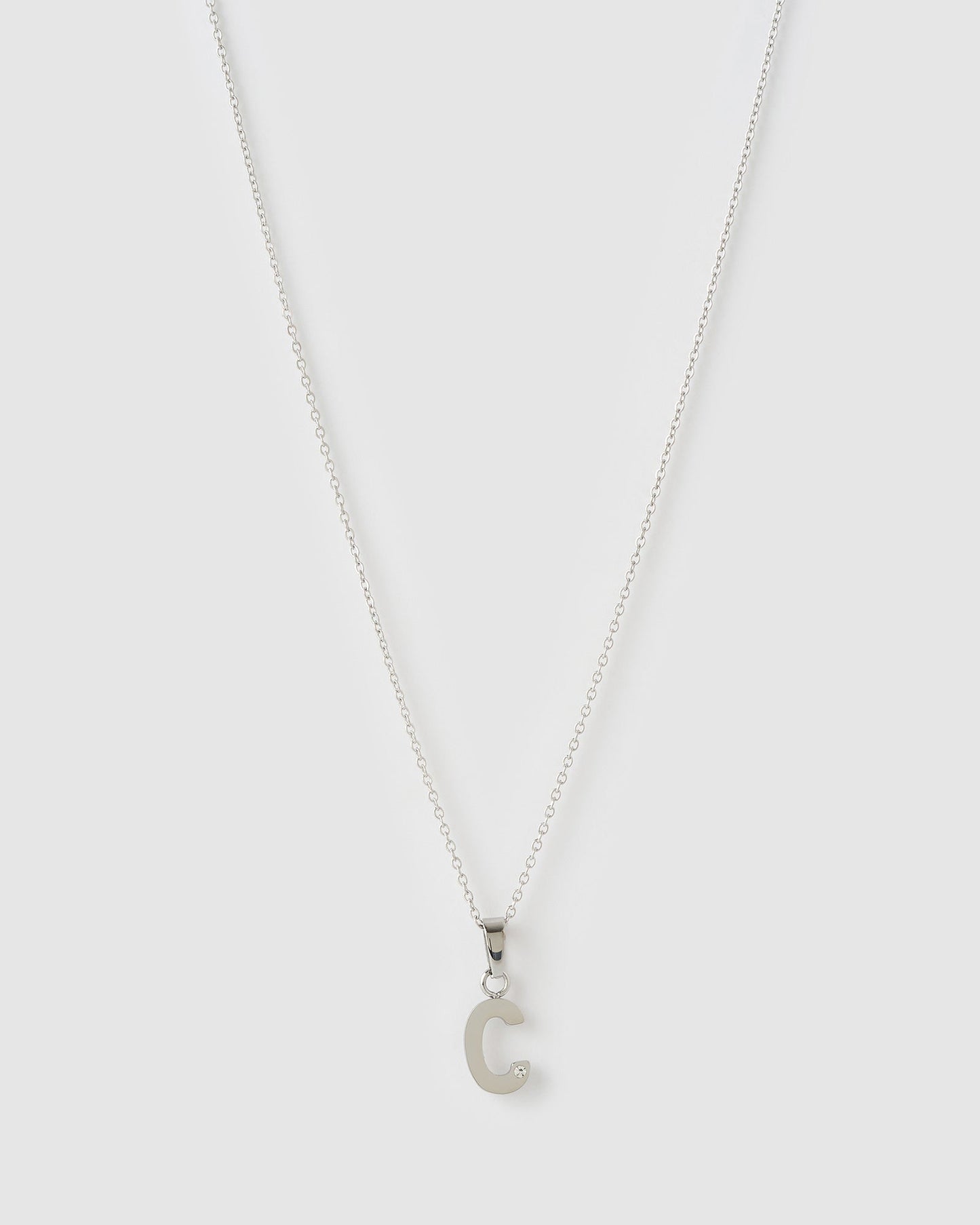 Initial Silver Charm Necklace