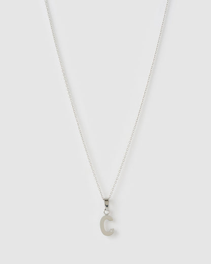 Initial Silver Charm Necklace