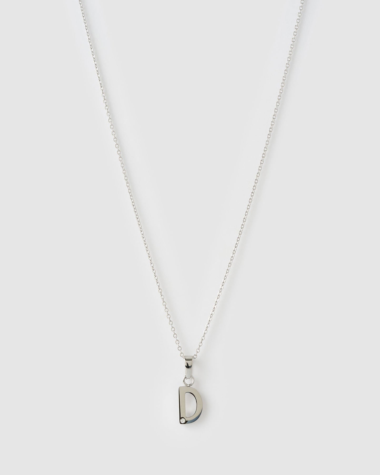 Initial Silver Charm Necklace