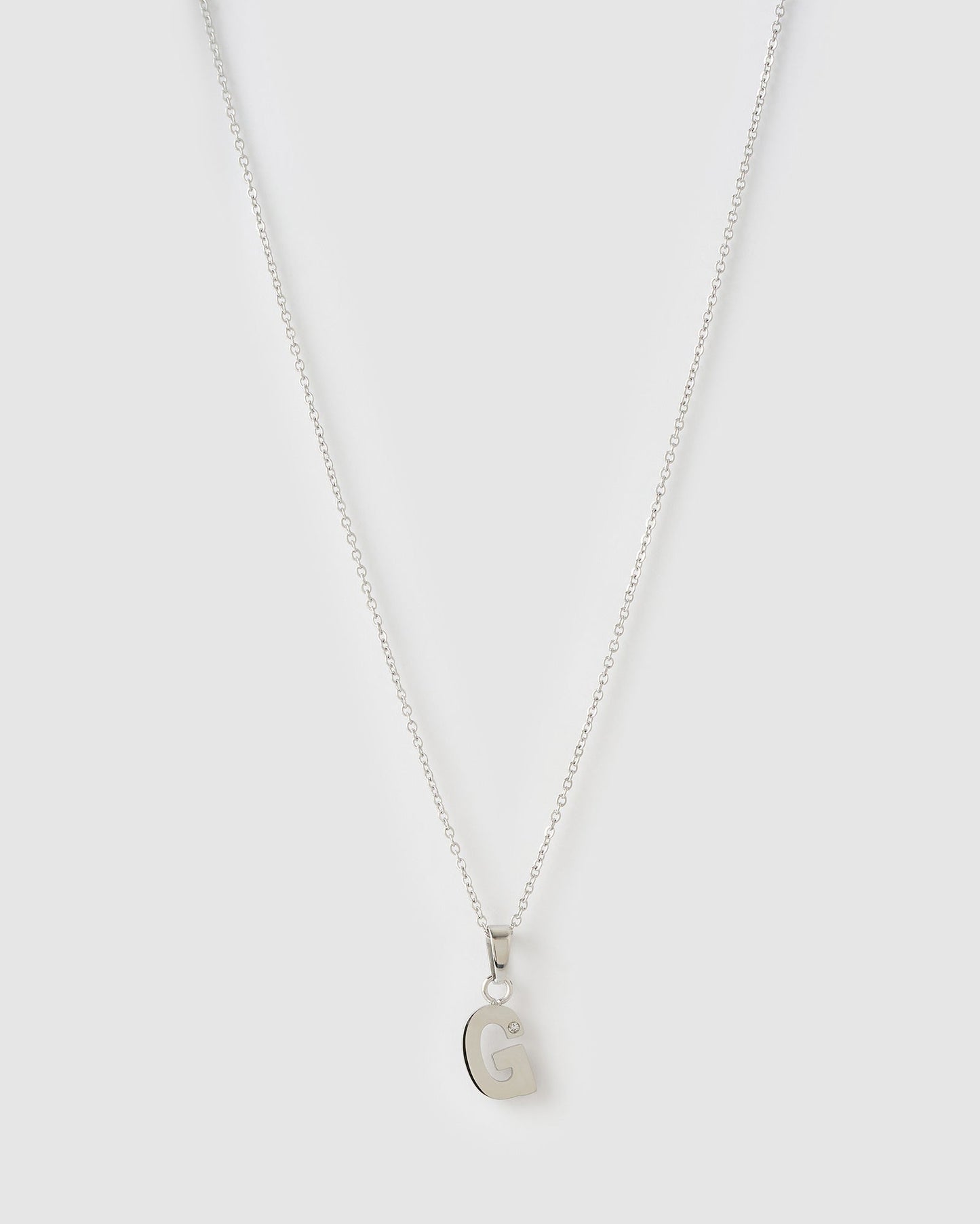 Initial Silver Charm Necklace