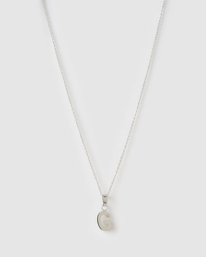 Initial Silver Charm Necklace