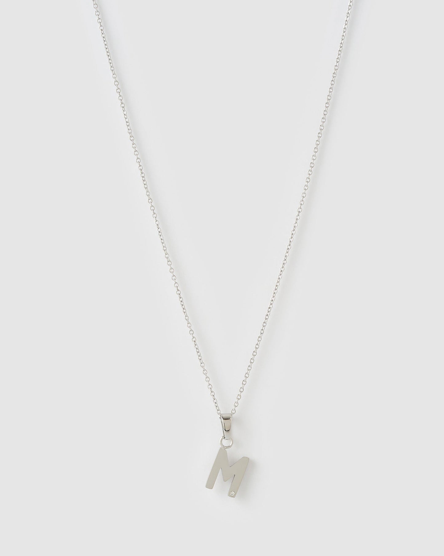 Initial Silver Charm Necklace