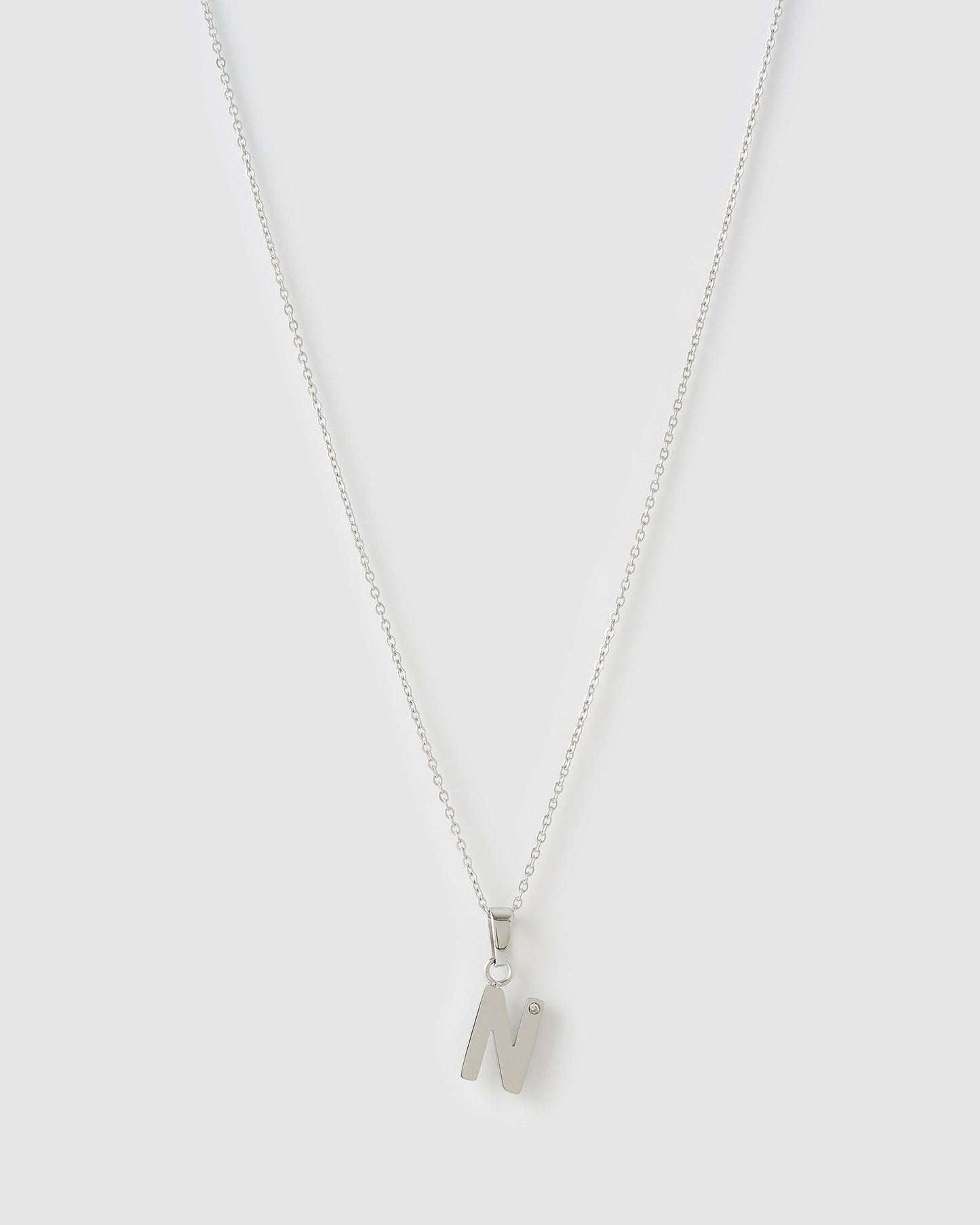 Initial Silver Charm Necklace