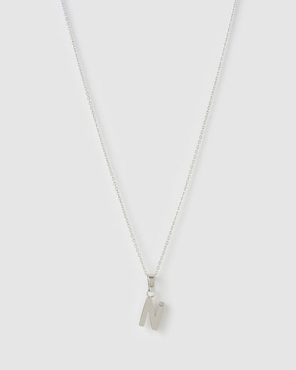 Initial Silver Charm Necklace