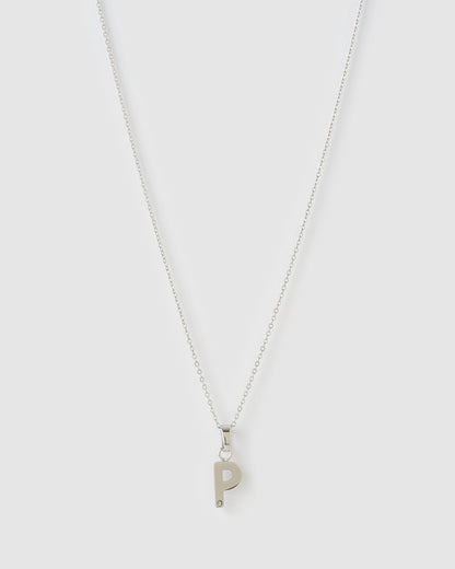 Initial Silver Charm Necklace