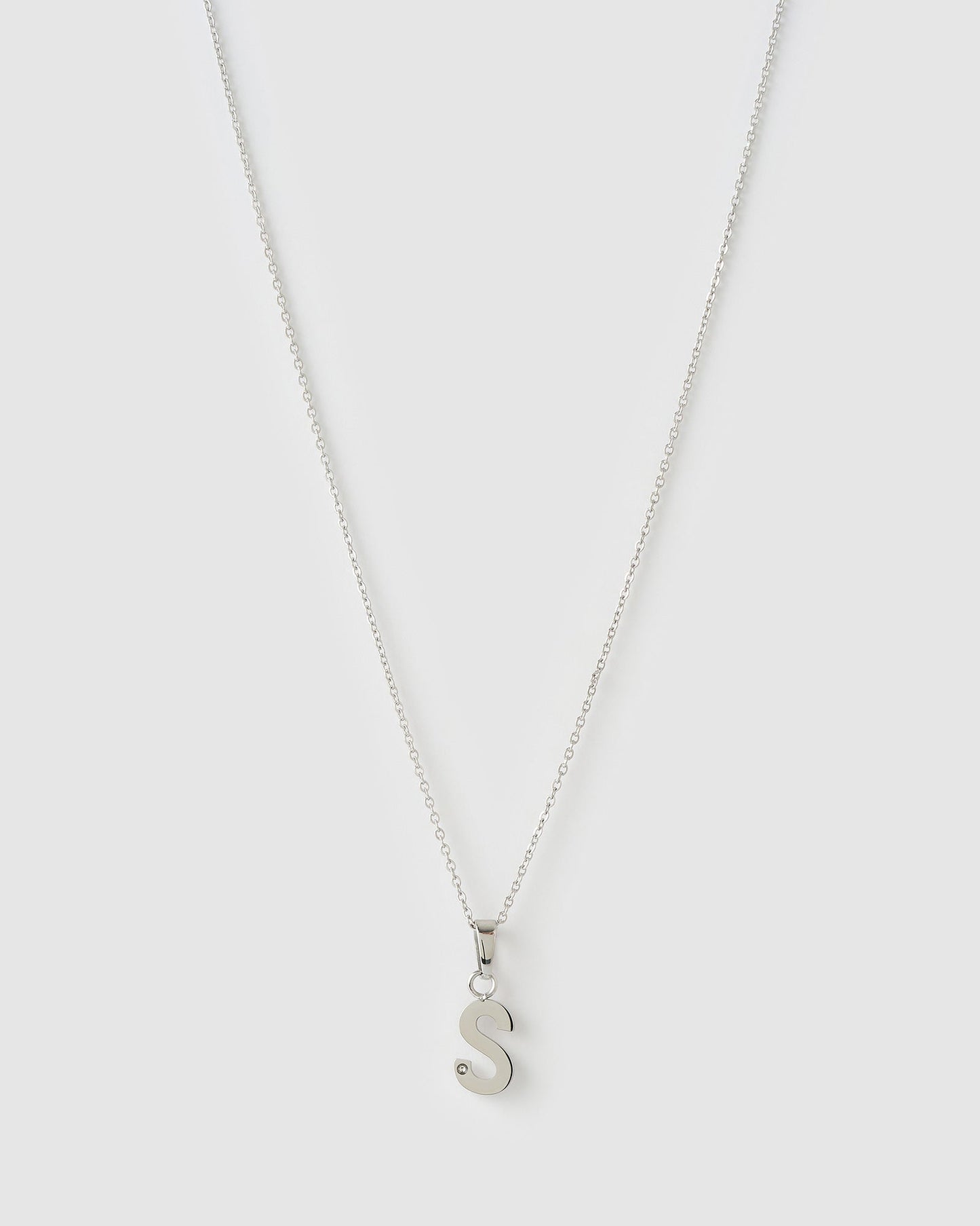 Initial Silver Charm Necklace