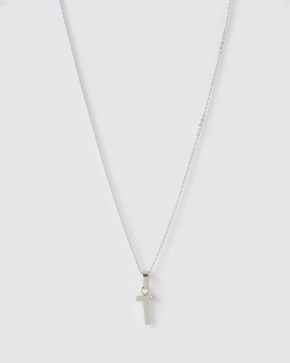 Initial Silver Charm Necklace