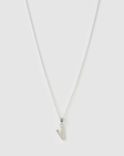 Initial Silver Charm Necklace