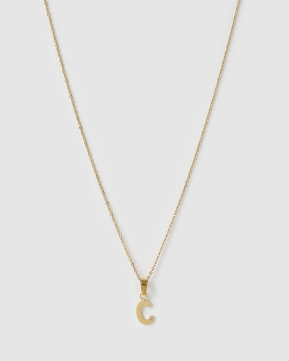 Initial Gold Charm Necklace