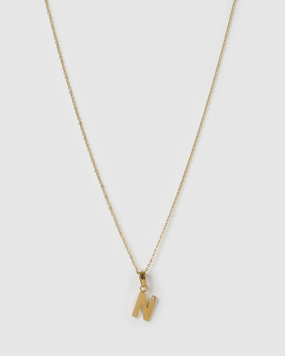 Initial Gold Charm Necklace