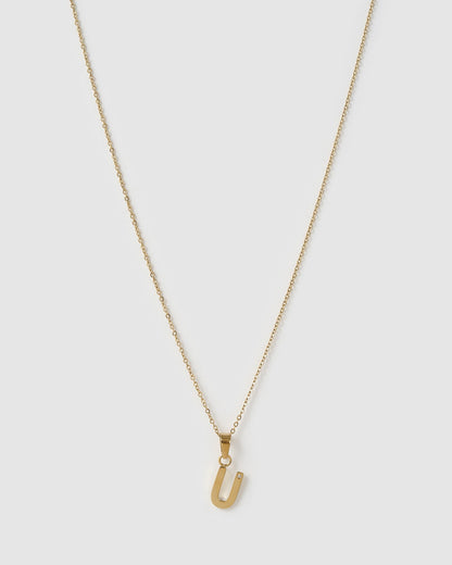 Initial Gold Charm Necklace