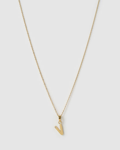 Initial Gold Charm Necklace