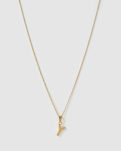 Initial Gold Charm Necklace