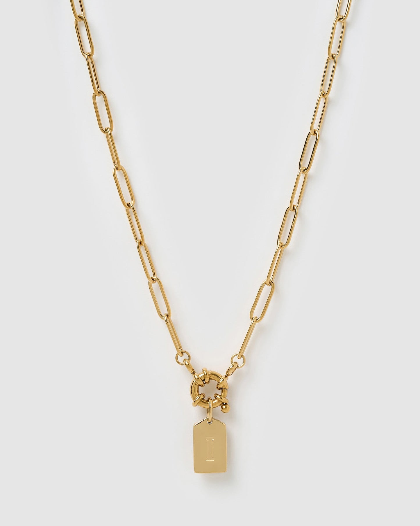 Letter Gold Tag Necklace