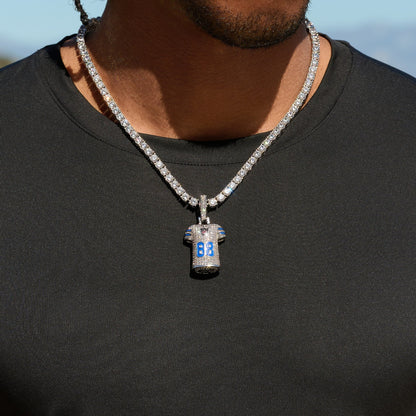 Dallas Cowboys Official NFL Ceedee Lamb Jersey #88 Pendant in White Gold