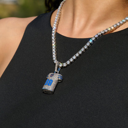 Dallas Cowboys Official NFL Ceedee Lamb Jersey #88 Pendant in White Gold
