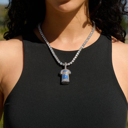 Dallas Cowboys Official NFL Ceedee Lamb Jersey #88 Pendant in White Gold