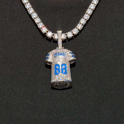 Dallas Cowboys Official NFL Ceedee Lamb Jersey #88 Pendant in White Gold