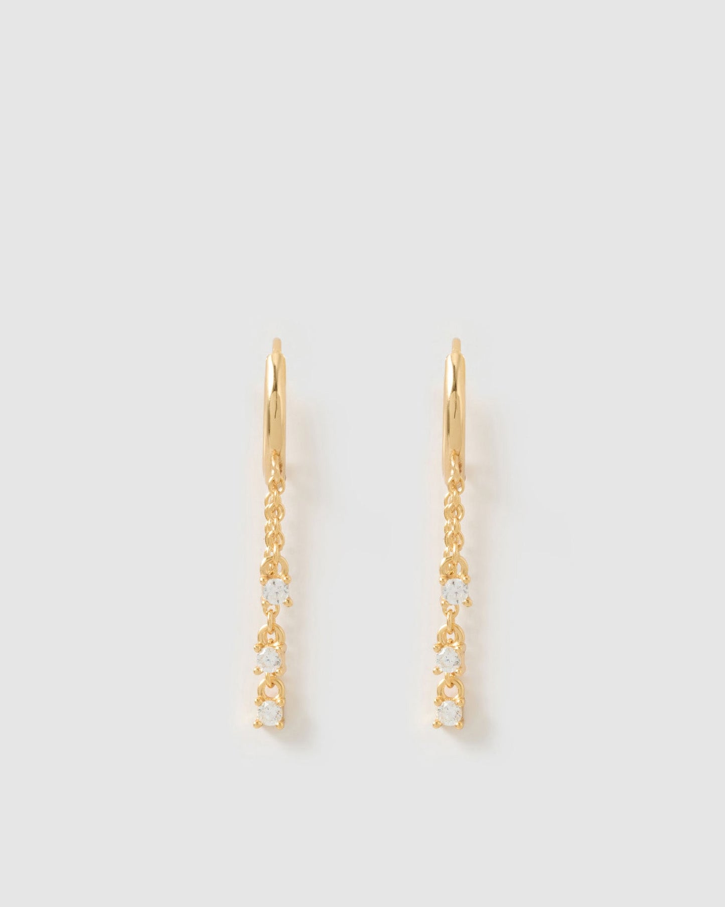 Opal Chain Huggie Earrings