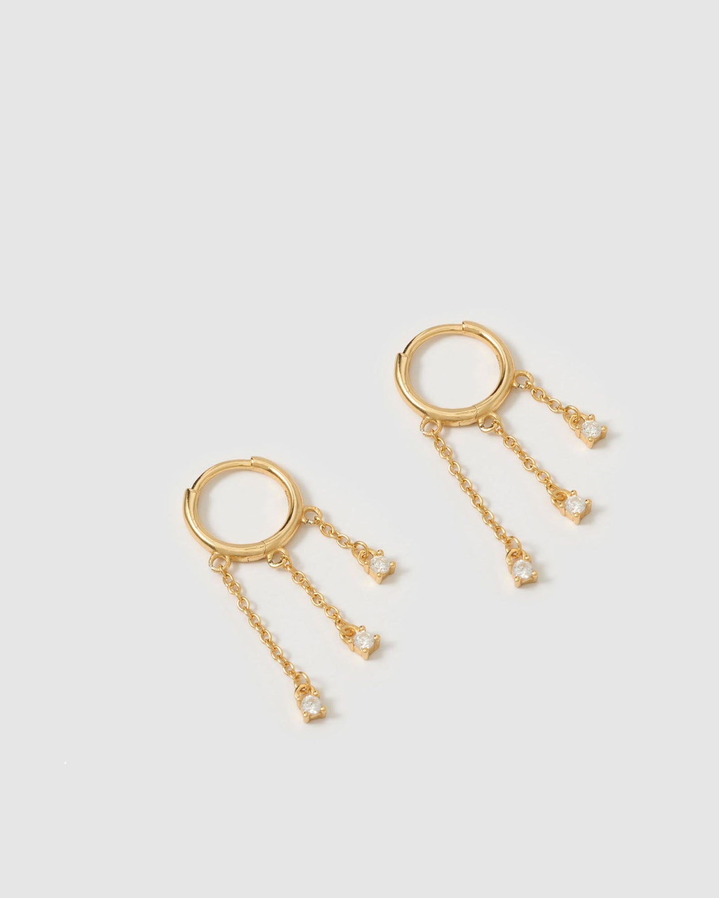 Opal Chain Huggie Earrings