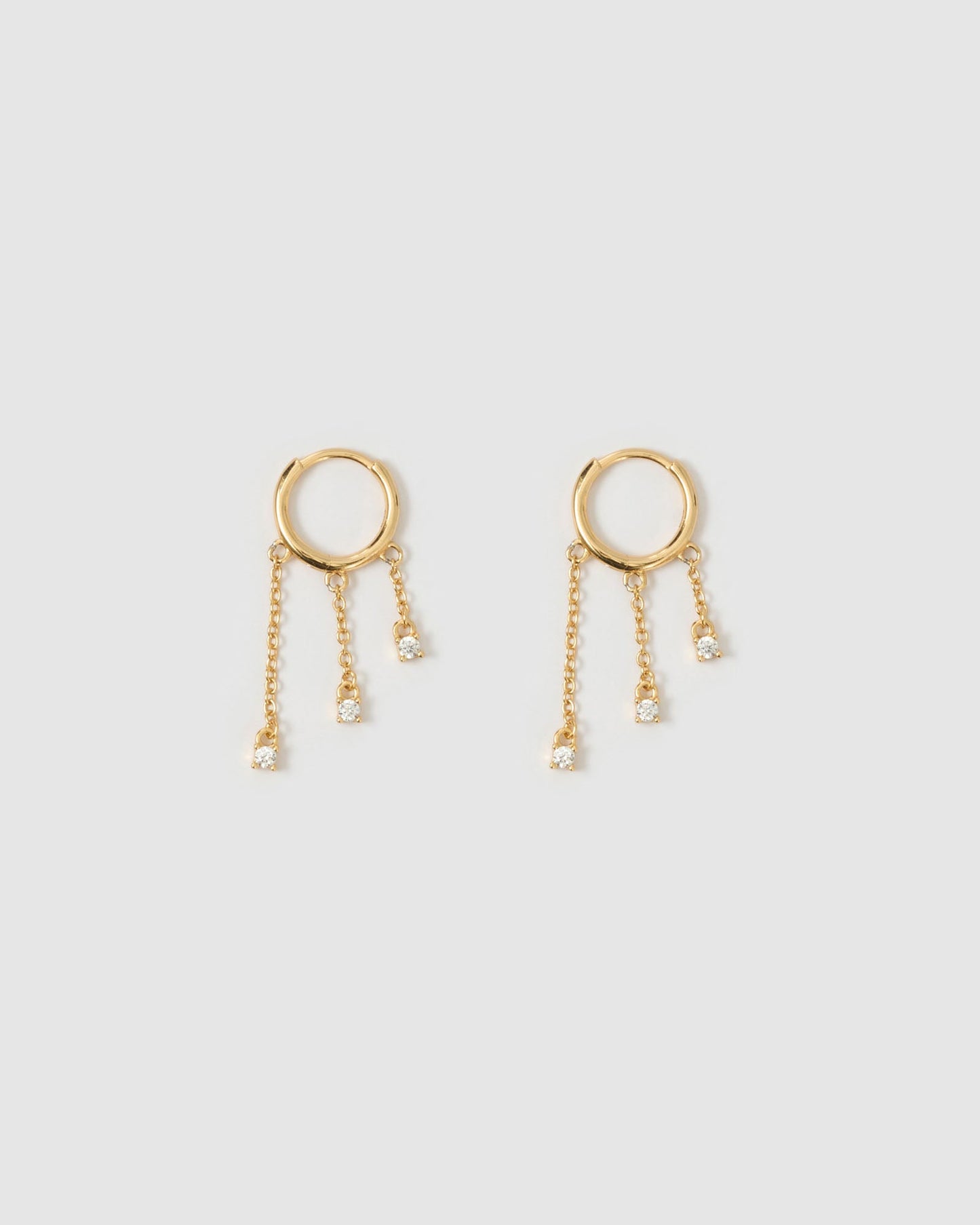 Opal Chain Huggie Earrings