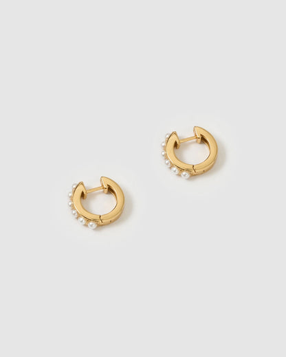 Presley Pearl Huggie Earrings