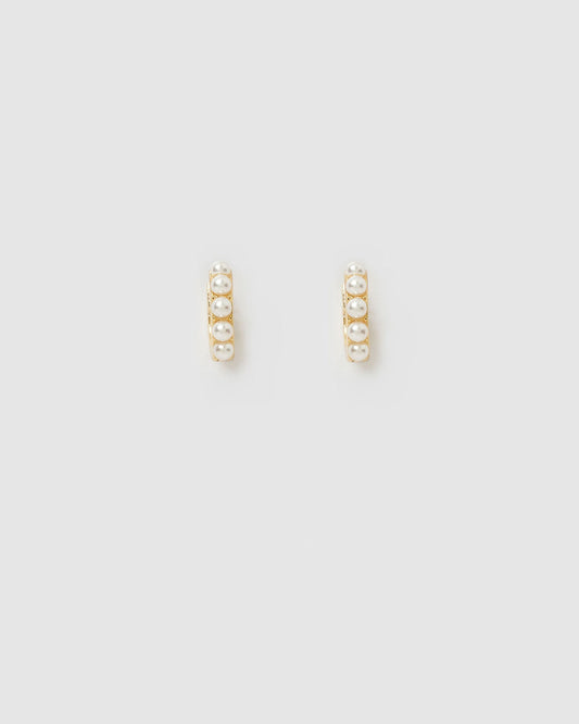 Presley Pearl Huggie Earrings
