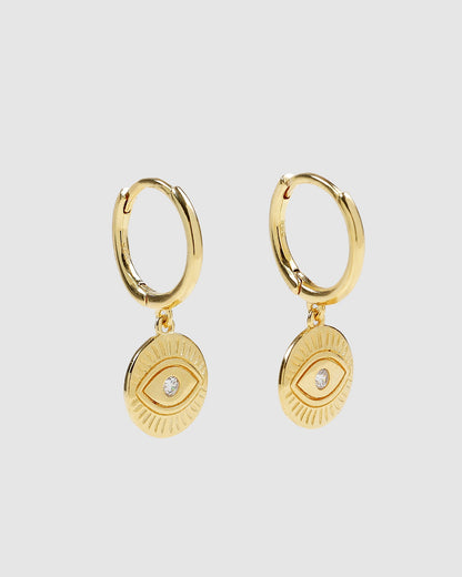 Protective Eye Gold Hoop Huggies