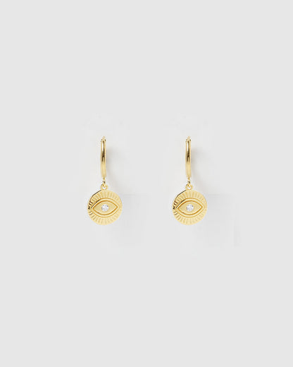 Protective Eye Gold Hoop Huggies
