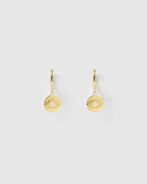 Protective Eye Gold Hoop Huggies