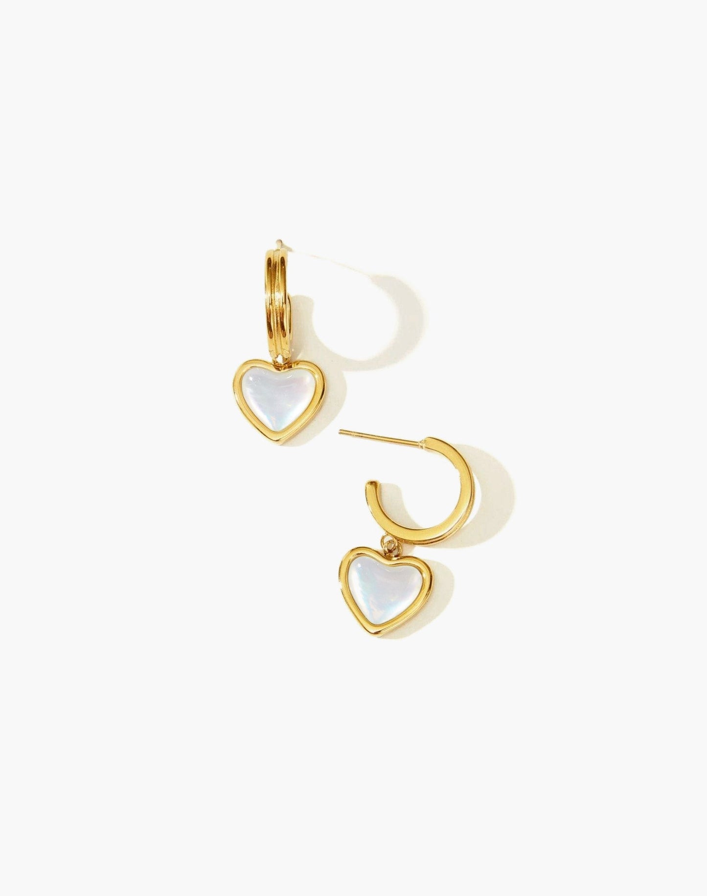 Pearlescent Heart Earrings