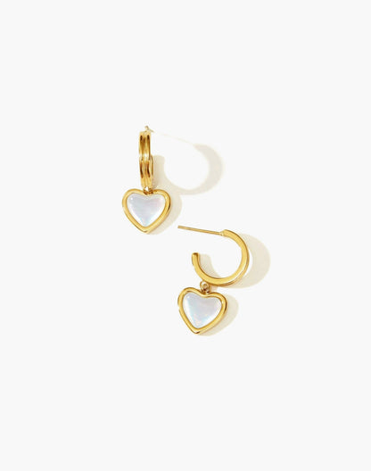 Pearlescent Heart Earrings