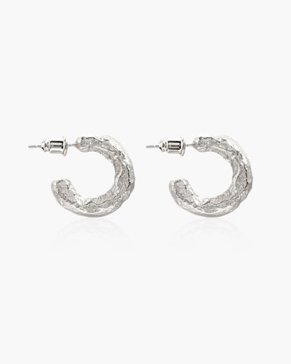 Jenny Medium Hoop Earrings in Silver