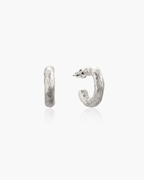 Jenny Medium Hoop Earrings in Silver